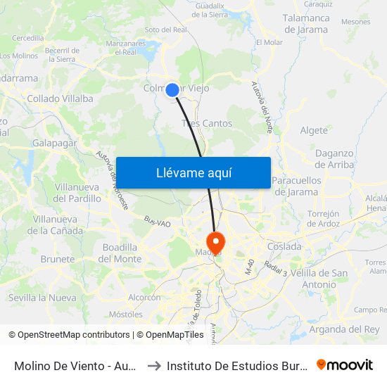 Molino De Viento - Auditorio to Instituto De Estudios Bursátiles map