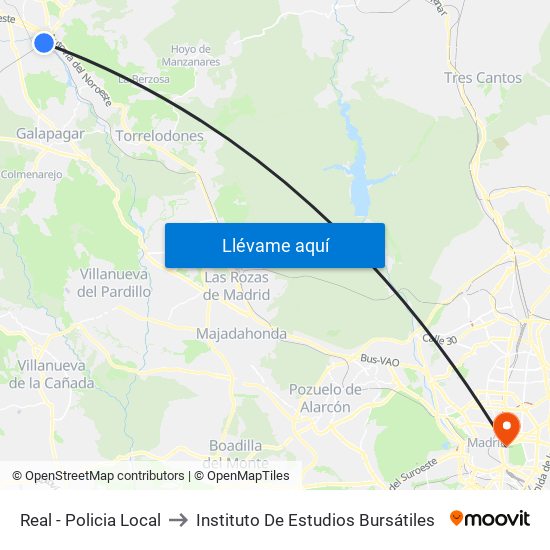 Real - Policia Local to Instituto De Estudios Bursátiles map