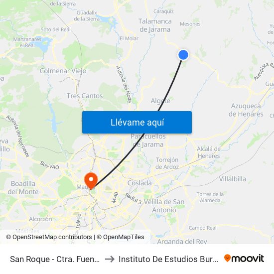 San Roque - Ctra. Fuentelsaz to Instituto De Estudios Bursátiles map