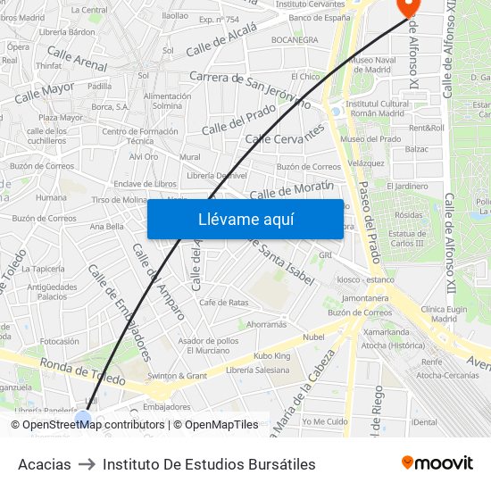 Acacias to Instituto De Estudios Bursátiles map