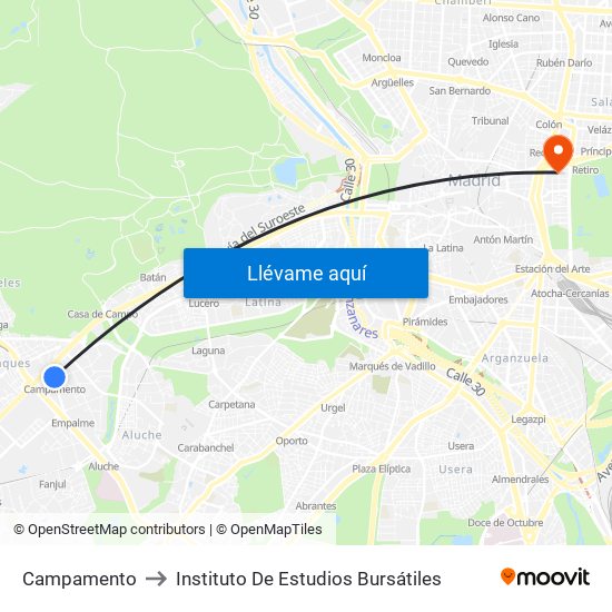 Campamento to Instituto De Estudios Bursátiles map