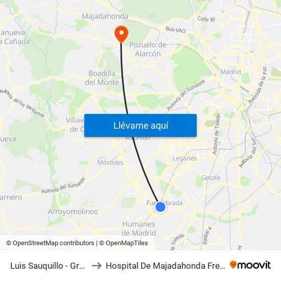 Luis Sauquillo - Grecia to Hospital De Majadahonda Fremap map