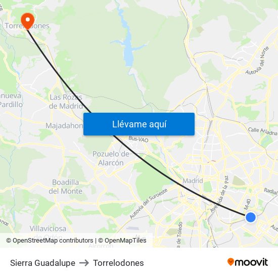 Sierra Guadalupe to Torrelodones map