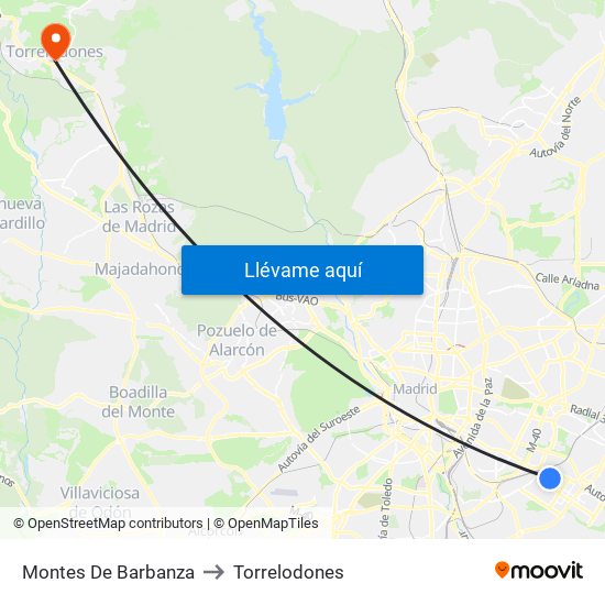 Montes De Barbanza to Torrelodones map