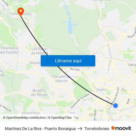 Martínez De La Riva - Puerto Bonaigua to Torrelodones map