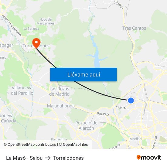 La Masó - Salou to Torrelodones map