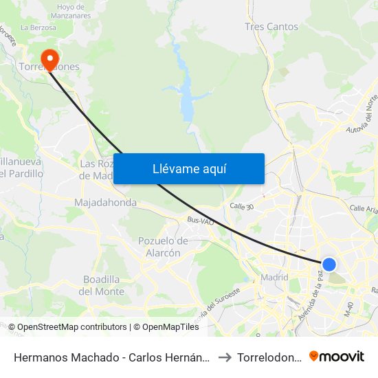 Hermanos Machado - Carlos Hernández to Torrelodones map