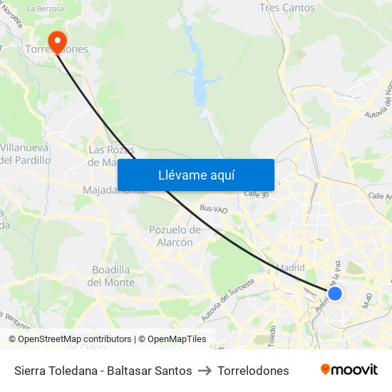 Sierra Toledana - Baltasar Santos to Torrelodones map