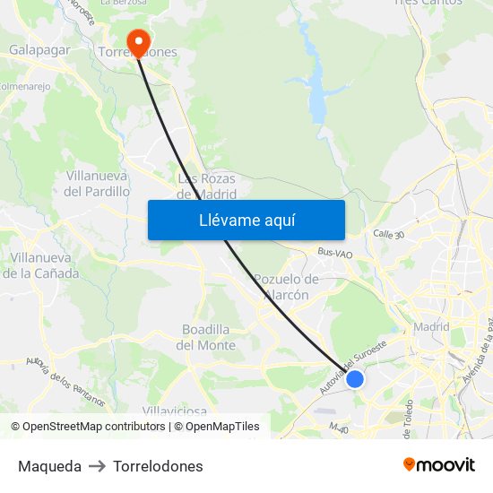 Maqueda to Torrelodones map