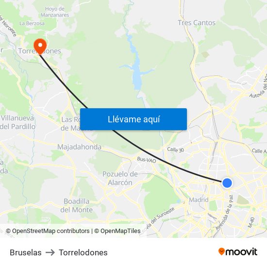 Bruselas to Torrelodones map