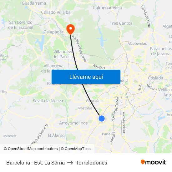 Barcelona - Est. La Serna to Torrelodones map