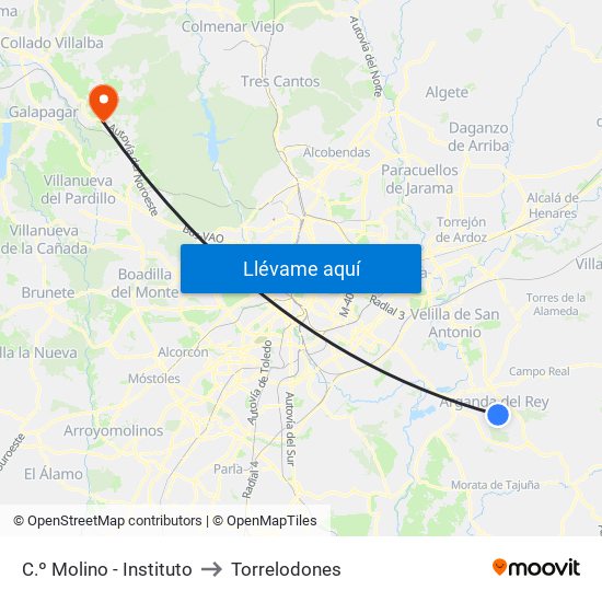 C.º Molino - Instituto to Torrelodones map