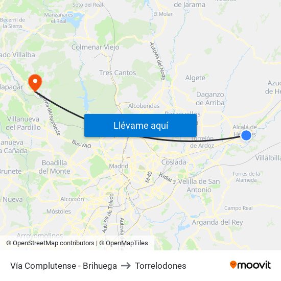 Vía Complutense - Brihuega to Torrelodones map