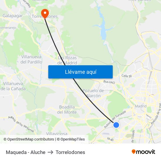 Maqueda - Aluche to Torrelodones map
