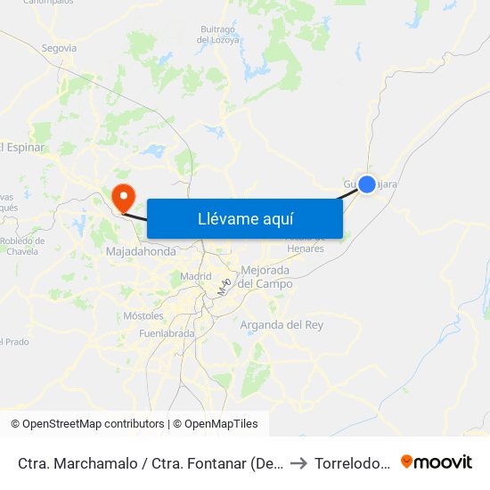 Ctra. Marchamalo / Ctra. Fontanar (Después) to Torrelodones map