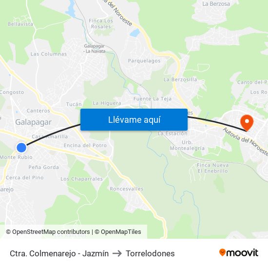 Ctra. Colmenarejo - Jazmín to Torrelodones map