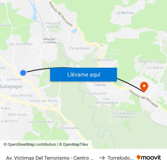 Av. Víctimas Del Terrorismo - Centro De Salud to Torrelodones map