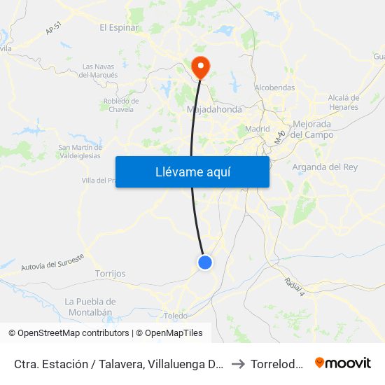 Ctra. Estación / Talavera, Villaluenga De La Sagra to Torrelodones map