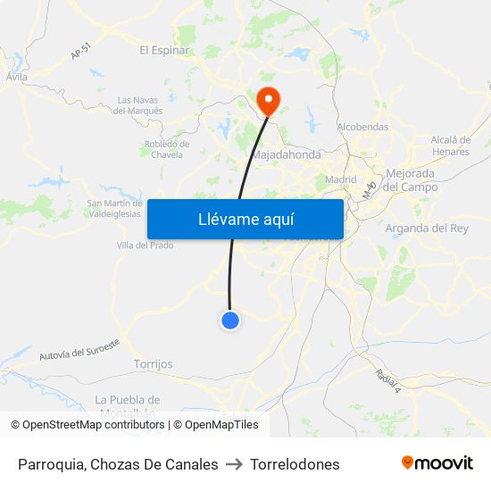 Parroquia, Chozas De Canales to Torrelodones map