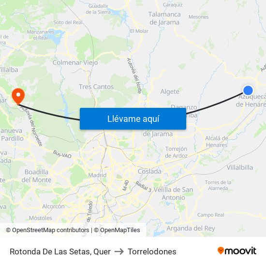 Rotonda De Las Setas, Quer to Torrelodones map