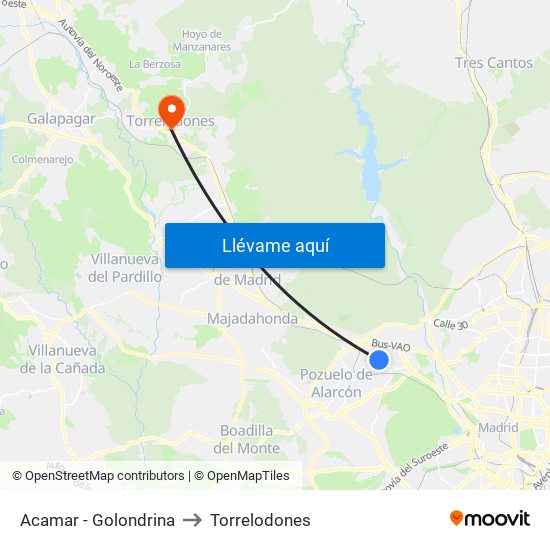 Acamar - Golondrina to Torrelodones map