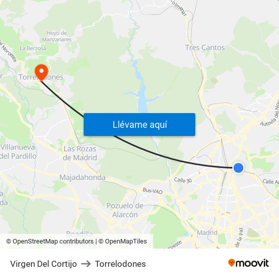 Virgen Del Cortijo to Torrelodones map