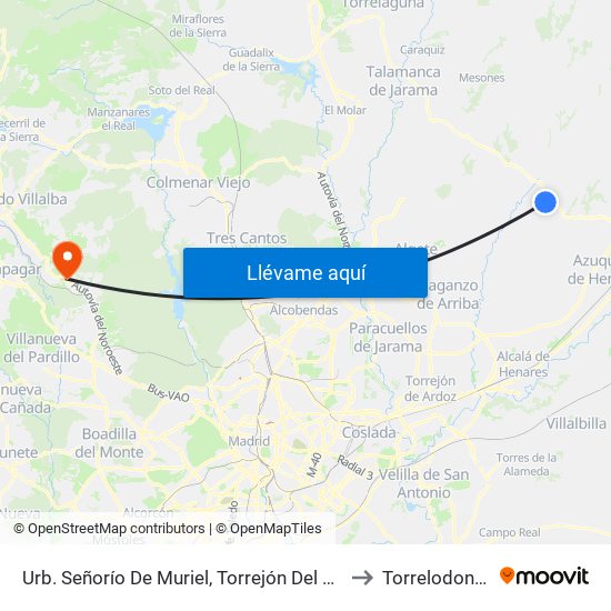 Urb. Señorío De Muriel, Torrejón Del Rey to Torrelodones map