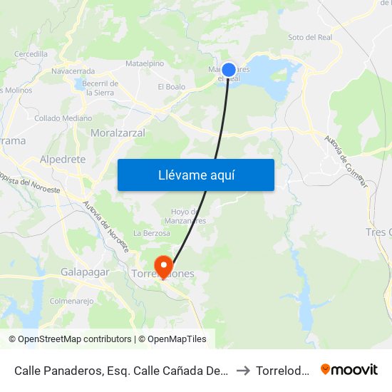 Calle Panaderos, Esq. Calle Cañada De Los Toros to Torrelodones map