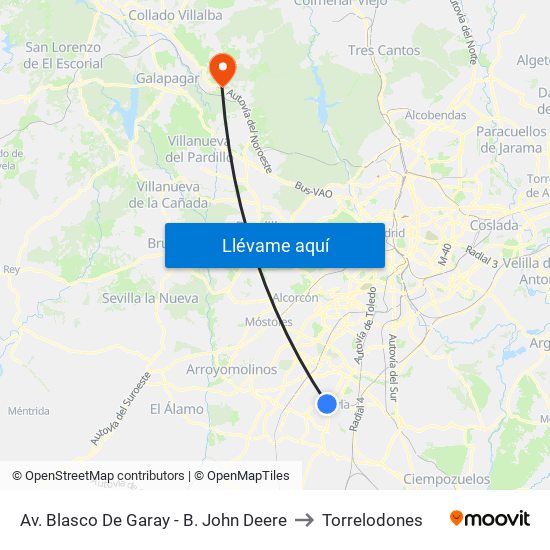 Av. Blasco De Garay - B. John Deere to Torrelodones map