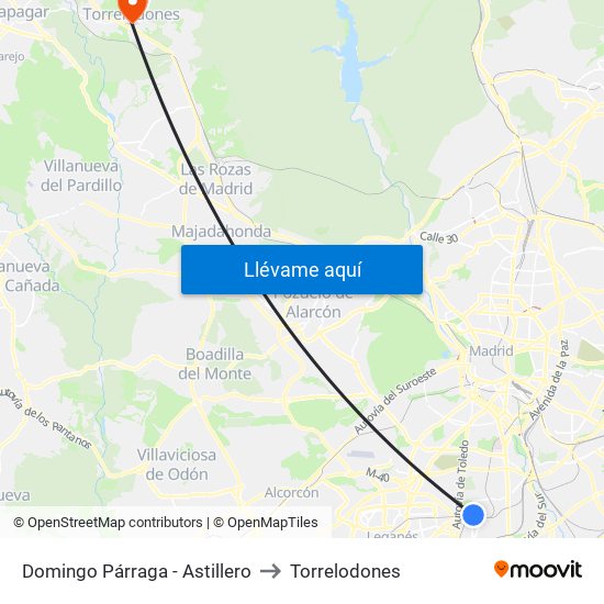 Domingo Párraga - Astillero to Torrelodones map