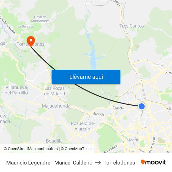 Mauricio Legendre - Manuel Caldeiro to Torrelodones map