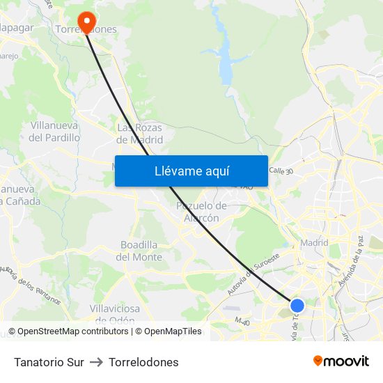 Tanatorio Sur to Torrelodones map