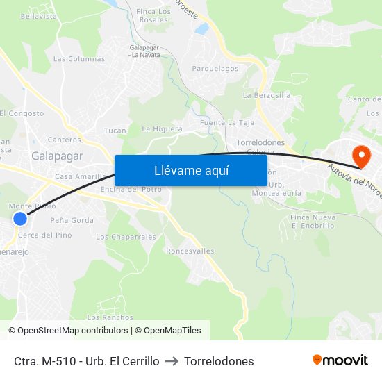 Ctra. M-510 - Urb. El Cerrillo to Torrelodones map