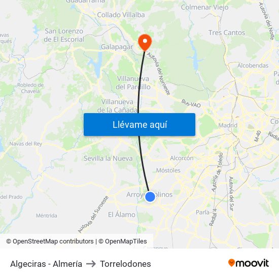 Algeciras - Almería to Torrelodones map