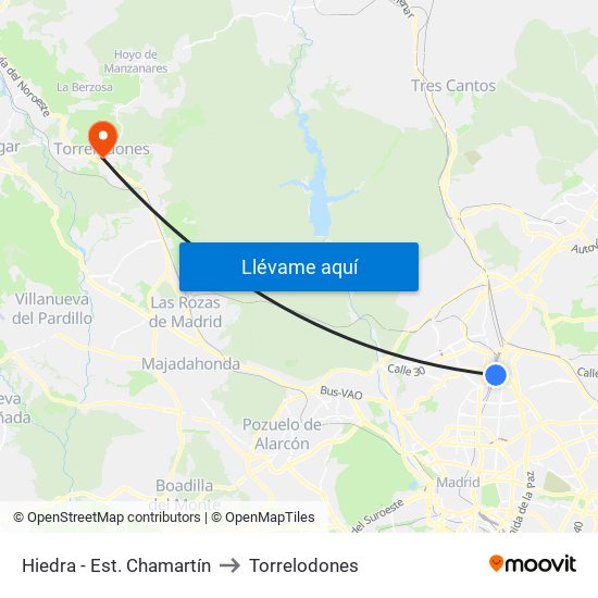 Hiedra - Est. Chamartín to Torrelodones map