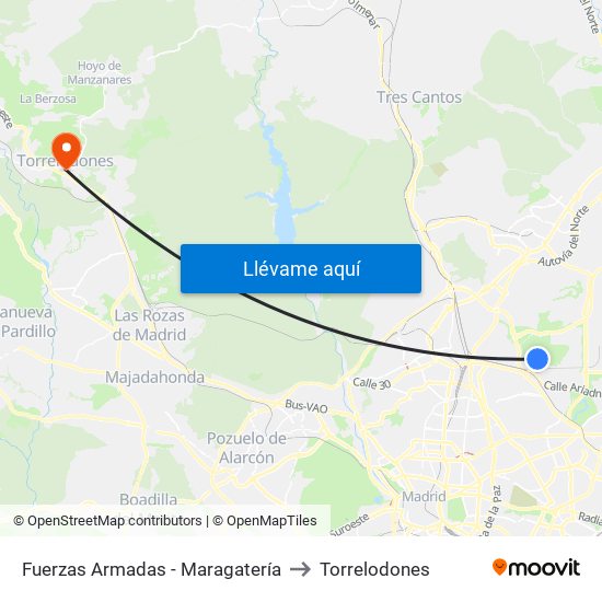 Fuerzas Armadas - Maragatería to Torrelodones map