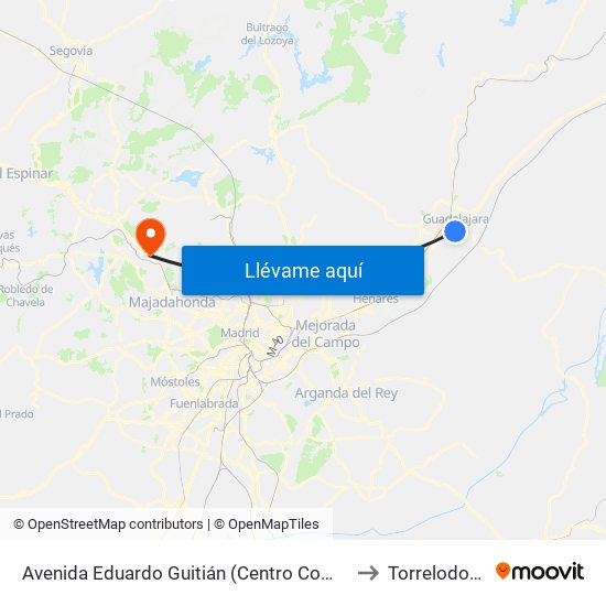 Avenida Eduardo Guitián (Centro Comercial) to Torrelodones map