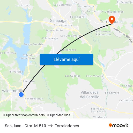 San Juan - Ctra. M-510 to Torrelodones map