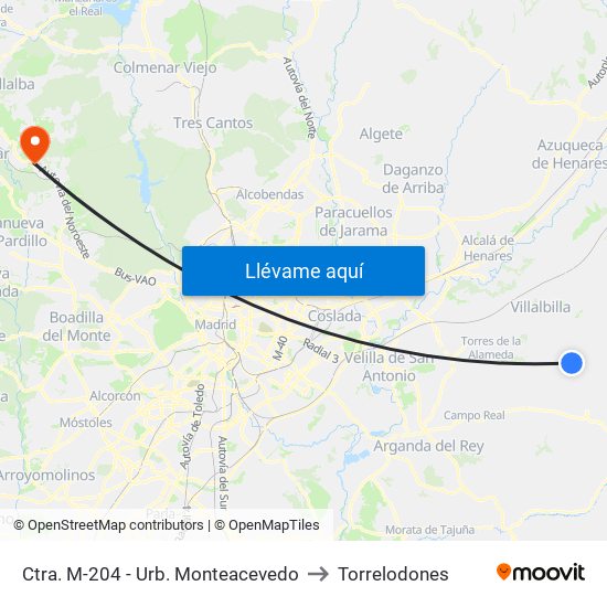 Ctra. M-204 - Urb. Monteacevedo to Torrelodones map