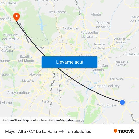 Mayor Alta - C.º De La Rana to Torrelodones map