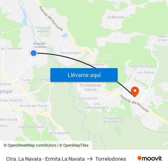 Ctra. La Navata - Ermita La Navata to Torrelodones map