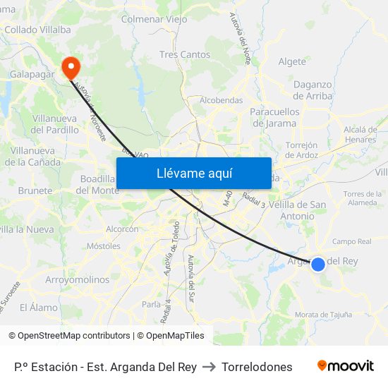 P.º Estación - Est. Arganda Del Rey to Torrelodones map
