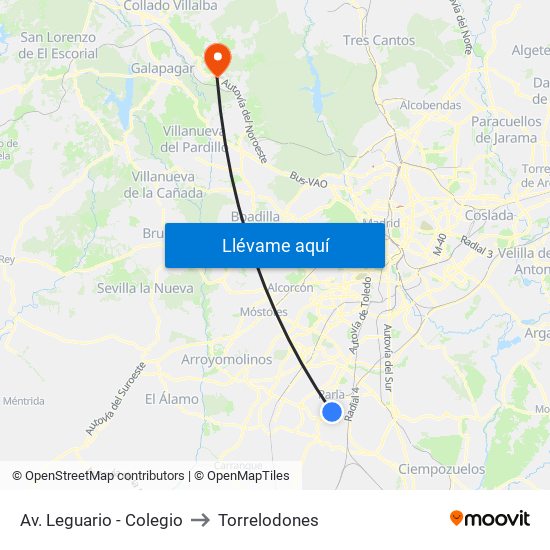 Av. Leguario - Colegio to Torrelodones map