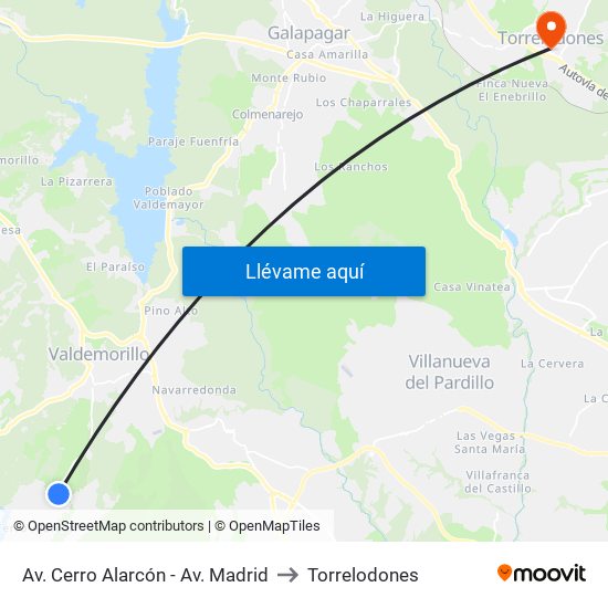 Av. Cerro Alarcón - Av. Madrid to Torrelodones map