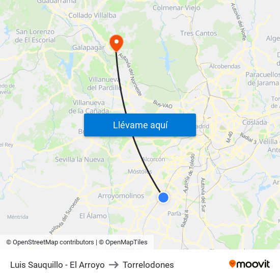 Luis Sauquillo - El Arroyo to Torrelodones map
