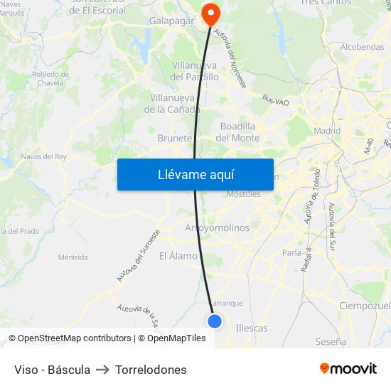 Viso - Báscula to Torrelodones map
