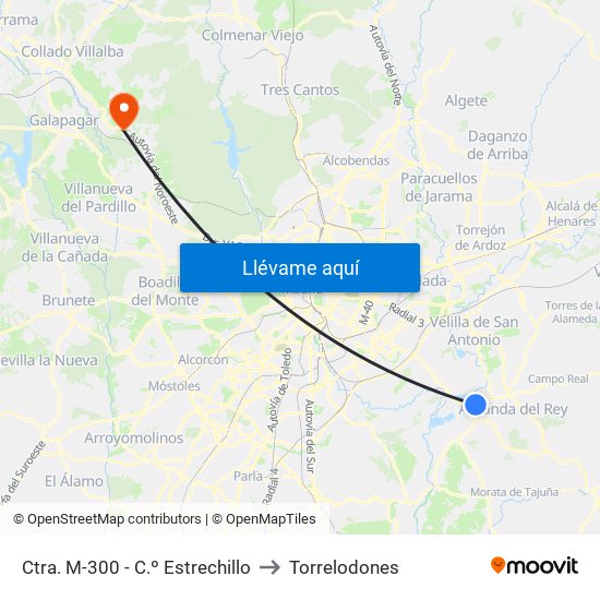 Ctra. M-300 - C.º Estrechillo to Torrelodones map