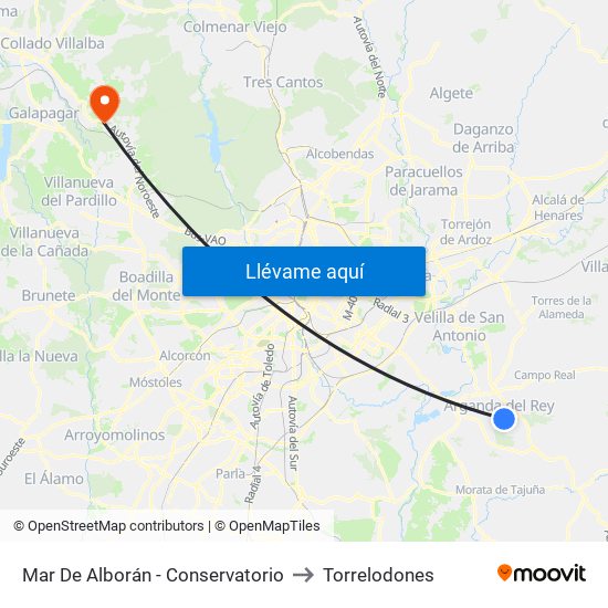 Mar De Alborán - Conservatorio to Torrelodones map