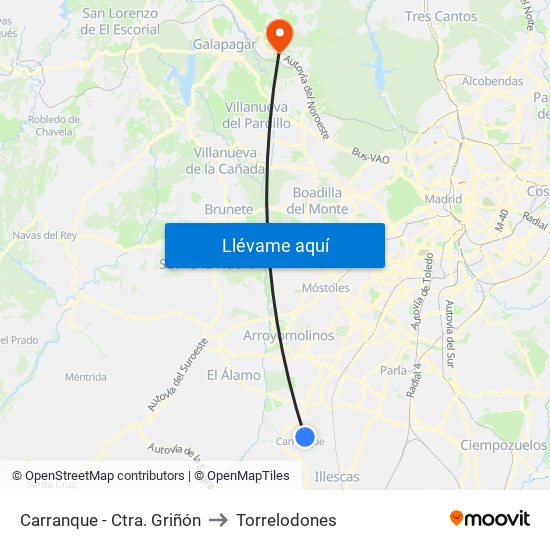 Carranque - Ctra. Griñón to Torrelodones map