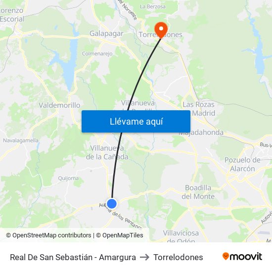 Real De San Sebastián - Amargura to Torrelodones map